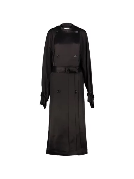 Satynowy trencz Toteme czarny