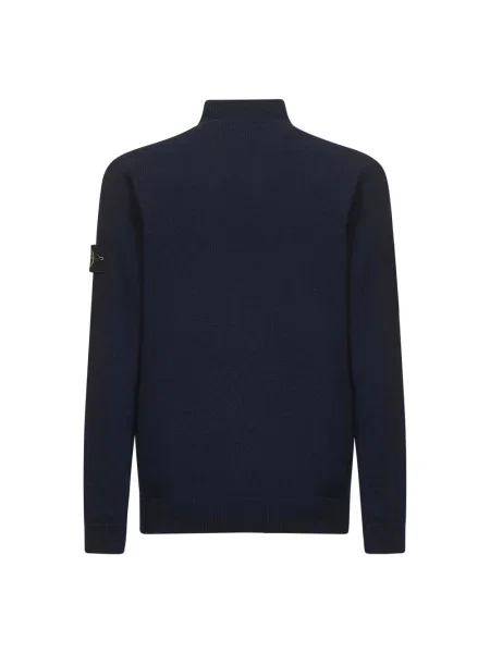 Sweter Stone Island wełniany z kamieniami niebieski