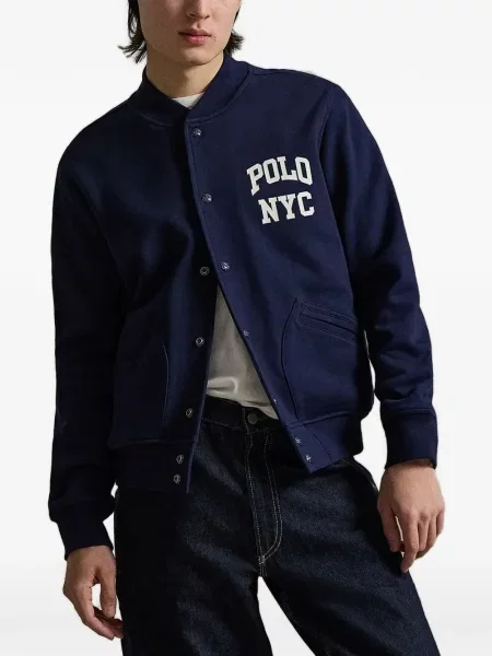 Curea Polo Ralph Lauren cu broderie din fleece cu șireturi albastru
