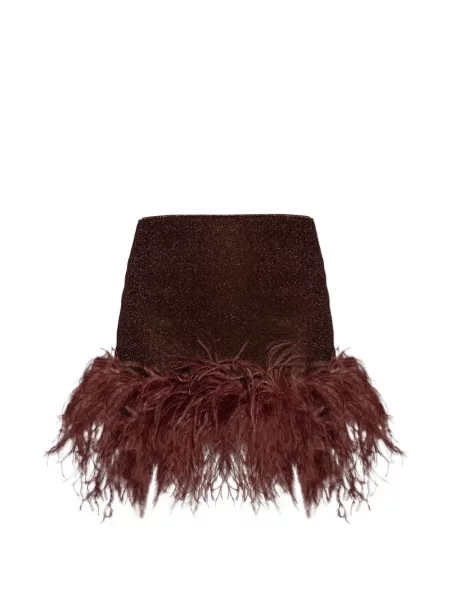 Fusta mini Oseree cu pene maro