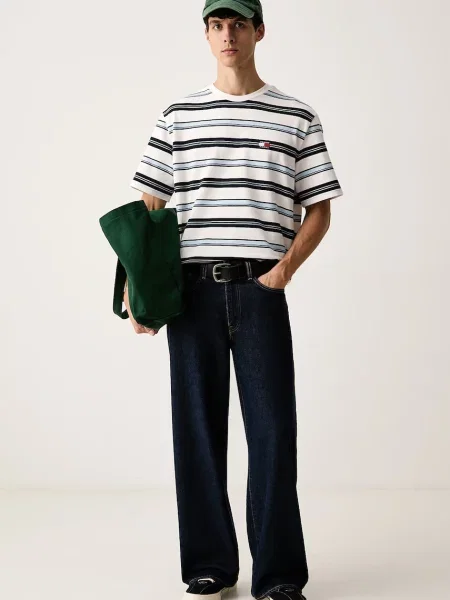 Tommy Jeans tricou bărbătesc din cu alb
