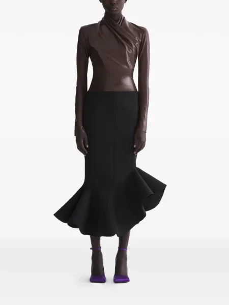Top Mugler drapat maro
