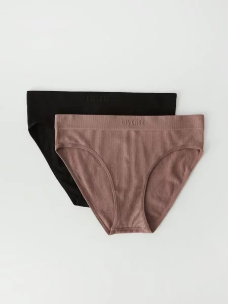 Набір трусів DIVERSE чорний/бежевий поліамід/еластан чорні