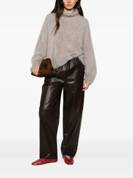 Pantaloni Antonelli din piele maro