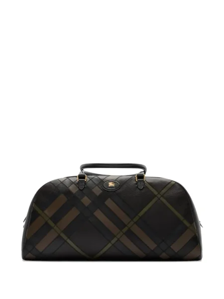Valiză Burberry din piele în carouri negru