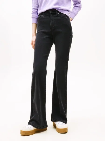 Tommy Jeans Jeans hlače Sylvia Flare Fit črna