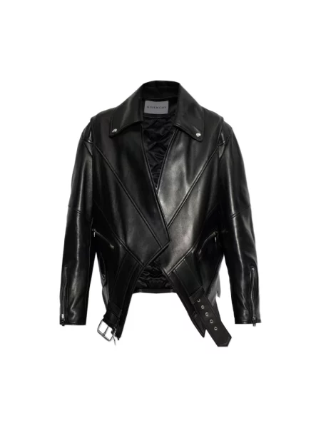 Kurtka skórzana Givenchy biker czarna