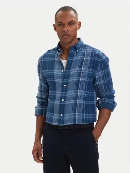 Tommy Hilfiger Srajca Madras Check modra