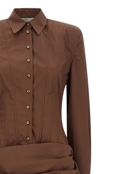 Rochie mini Giuseppe Di Morabito drapată de costum maro