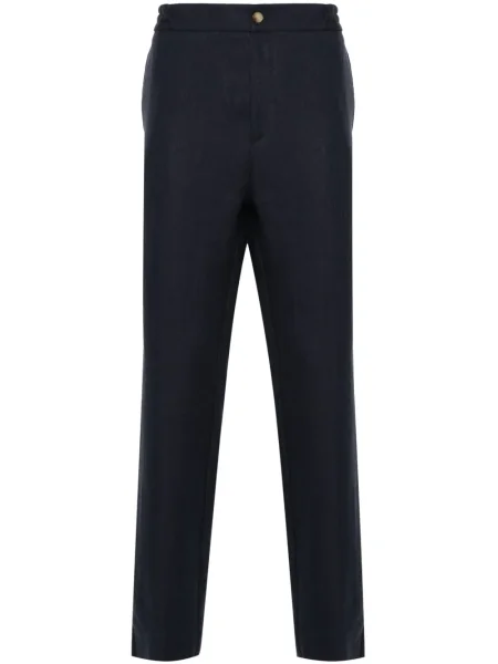 Pantaloni Etro de in cu model herringbone albastru