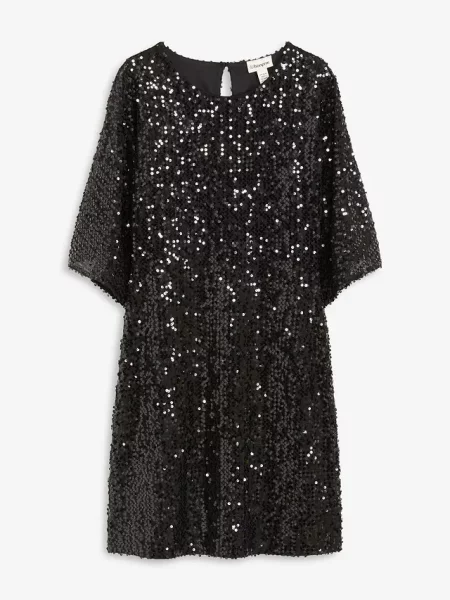 Sukienka oversized z cekinami czarna