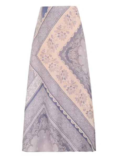 Maksi spódnica maxi Zimmermann z nadrukiem niebieska