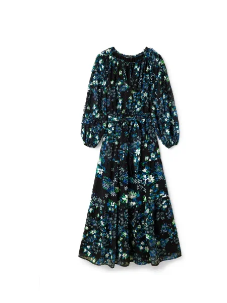 Desigual Rochie RHODE ISLAND albastru / verde / negru / murdar alb