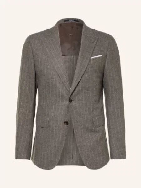 Joop! Marynarka Garniturowa Hatchgon Slim Fit grau beżowa