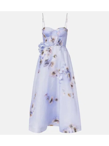 Rochie Zimmermann de in cu model floral de costum violet
