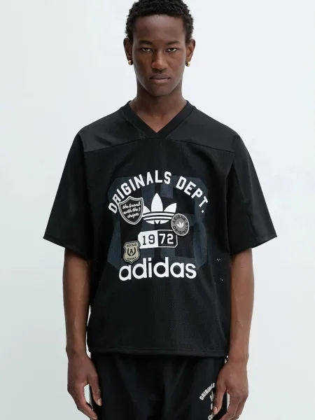 Tricou Adidas Originals din jerseu negru