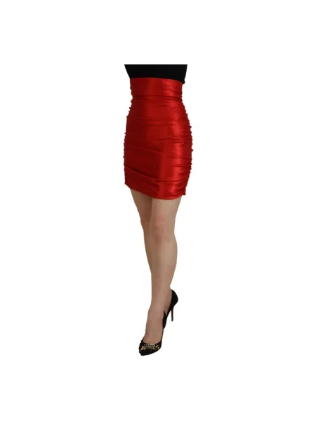 Spódnica mini Dolce And Gabbana z wysoką talią czerwona