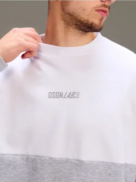 Sinsay bluza crewneck z napisem szary