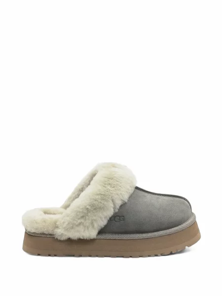Домашни пантофи Ugg от овча кожа сиво