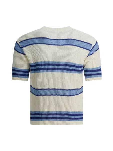 Sweter Human Made w paski z paskiem niebieski