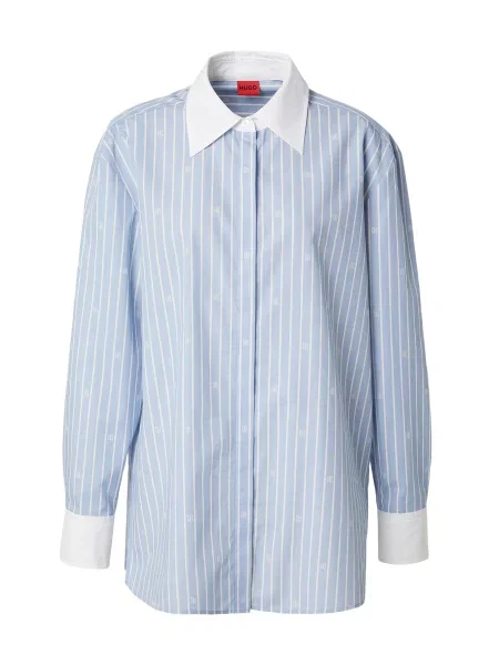 HUGO Bluza Ersenny svetlo / bela modra