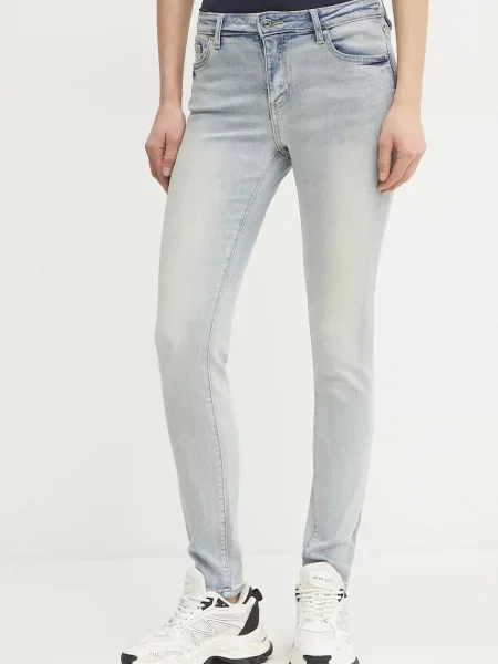 Skinny jeansy skinny Armani Exchange niebieskie