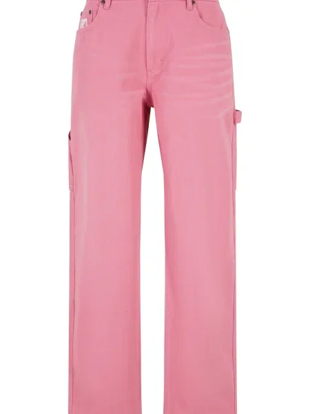 Karl Kani Pantaloni eleganți roz pitaya alb