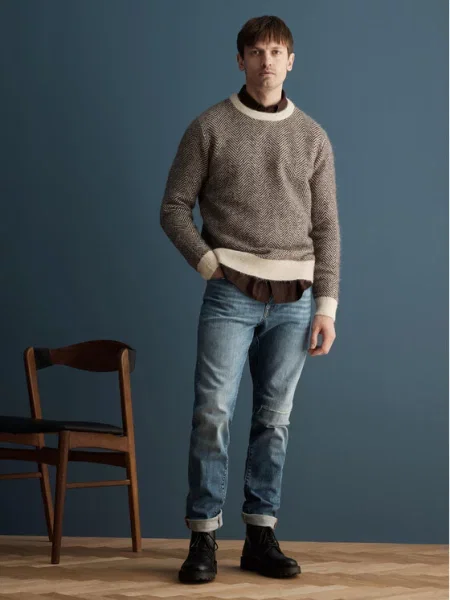 Selected Homme Sweter brązowy
