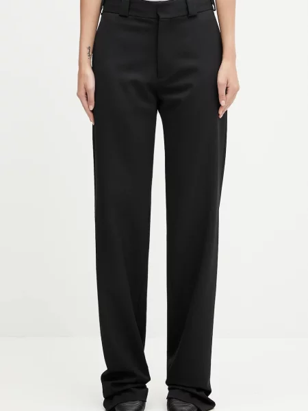 VETEMENTS pantaloni din lână Fitted Tailored drept high waist negru