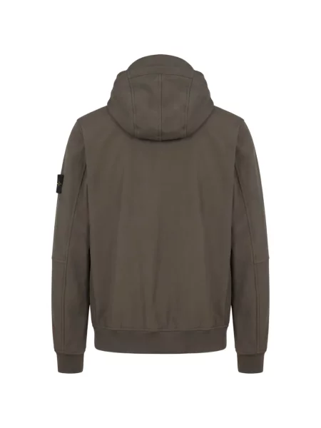 Geacă Stone Island cu glugă cu strasuri gri