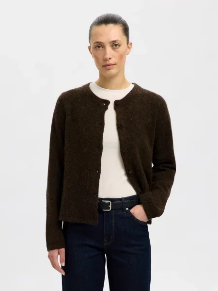 SELECTED Pletena jopa SLFLULU temno rjava