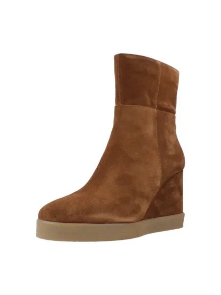 Členková obuv Geox D Elidea Wedge hnedá