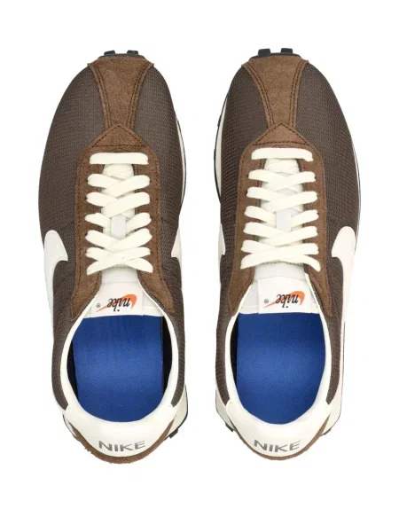 Sweter Nike zamszowy plisowany z nadrukiem brązowy