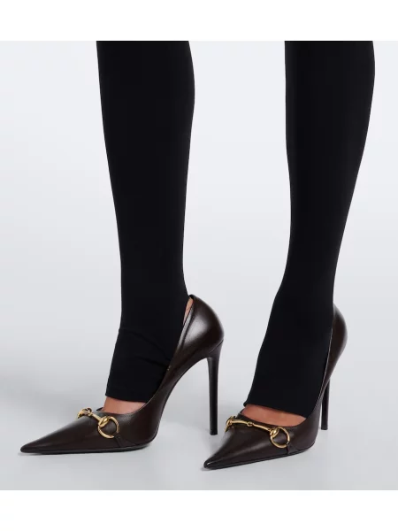 Leggings Gucci din jerseu negru