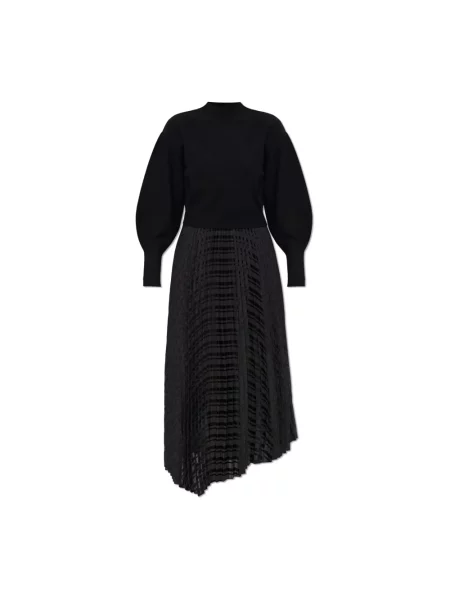 AllSaints sukienka SINEAD maxi rozkloszowana czarny