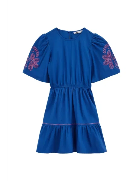 WE Fashion Rochie albastru cobalt / cranberry roșu