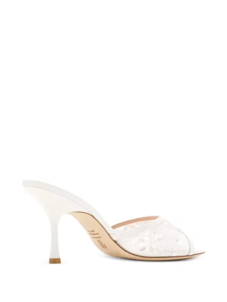 Sandale Stuart Weitzman cu paiete plasă alb