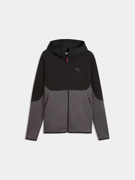 Спортивна кофта PUMA Tech Full-zip Hoodie комбінований верх сірий