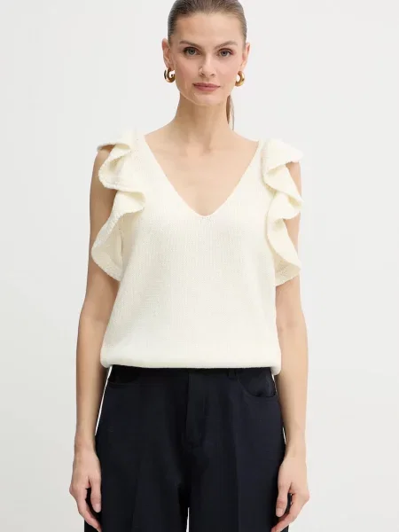 Luisa Spagnoli tricou de lână uni bej