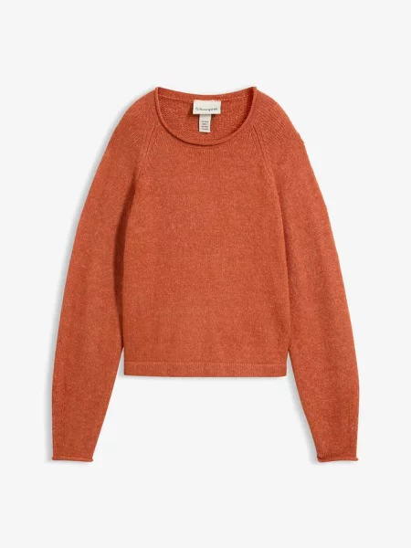 Sweter z okrągłym dekoltem brązowy
