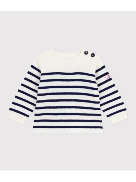 PETIT BATEAU Πουλόβερ εκρού / μαρέν μπλε