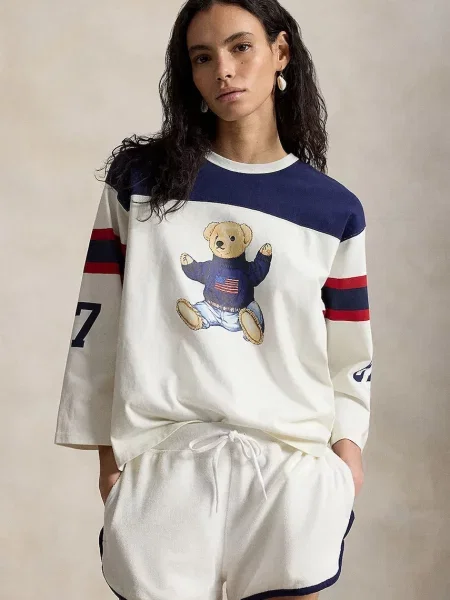 Bluza o kroju regular fit z nadrukiem polo bear Polo Ralph Lauren biała