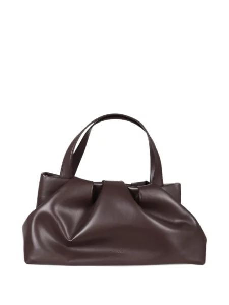 Τσάντα shopper Themoirè με βολάν καφέ