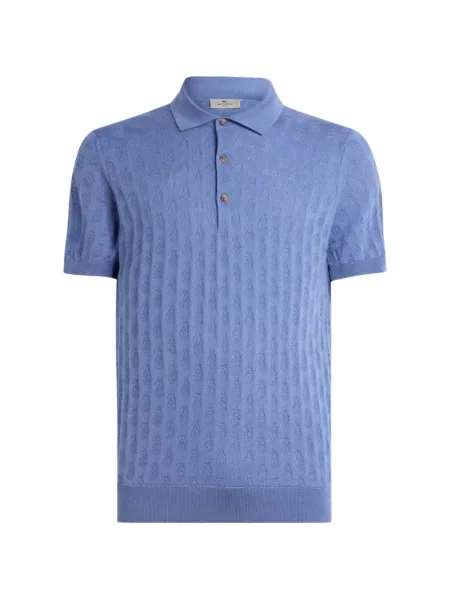 Polo Etro cu model paisley albastru