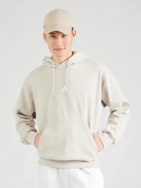 ADIDAS SPORTSWEAR Športová mikina FEELCOZY sivobéžová biela