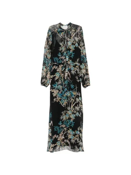 Rochie Forte_forte cu model floral cu imagine cu legături negru