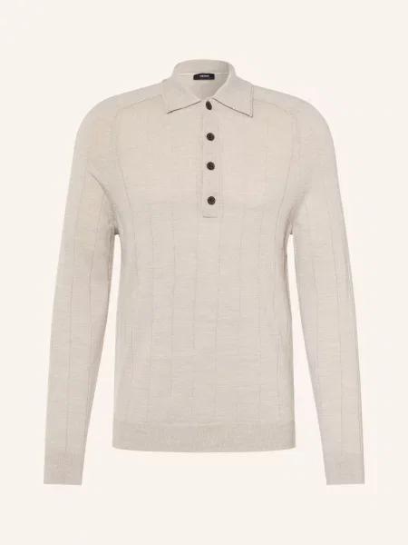 Reiss Pletená Polokošile Greyson světle hnědá
