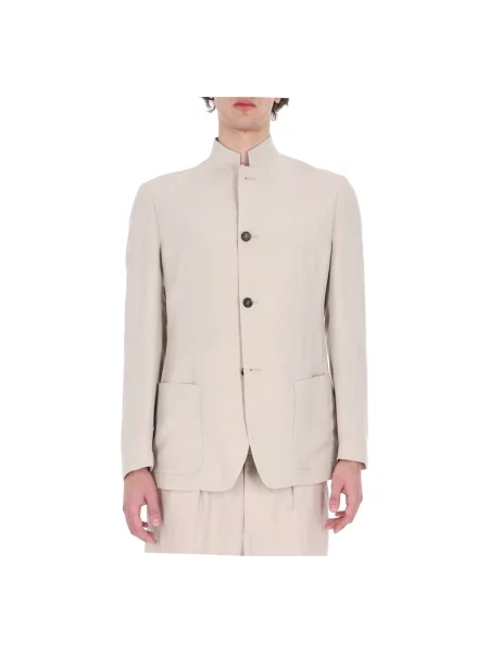 Lniana lniana marynarka Eleventy beżowa