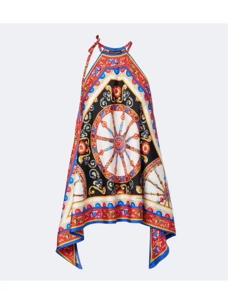 Top Dolce&gabbana de mătase cu gât halter