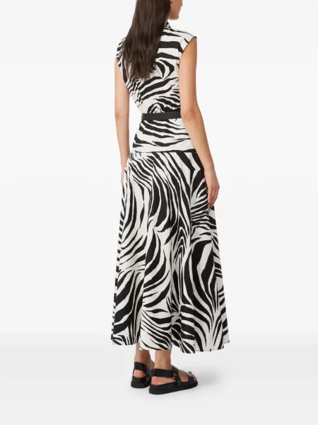 Rochie Max Mara cu imagine cu model zebră de costum alb